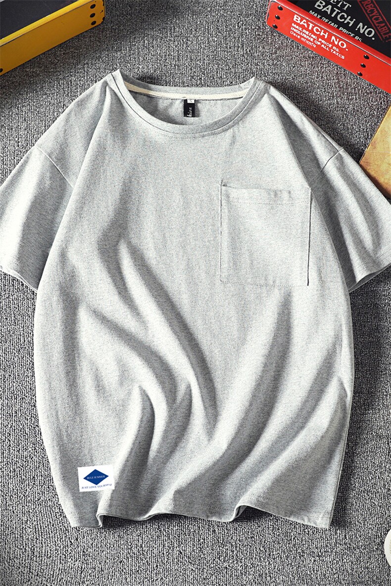 DX24061-P25大口袋百搭短袖t恤男大码半袖体恤上衣服,男装T恤,电商A040A