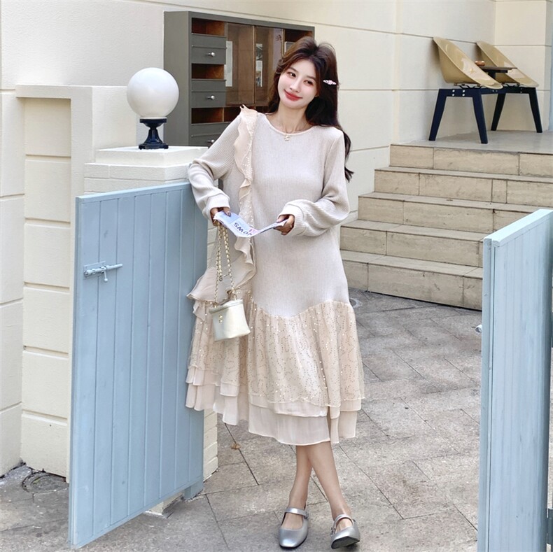 26春新款现-优雅亮丝小众设计感华夫格连衣裙2611-P180K288,女装连衣裙,2B190