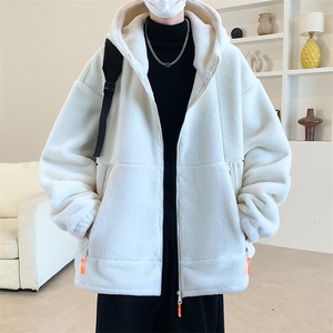 支持二开秋冬颗粒绒外套男女纯色连帽加绒加厚羊羔绒棉衣931-P110图片