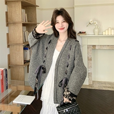 2026春款xian货设计感飘带外套2C090-9062-P175-K268，女装短外套，2C090