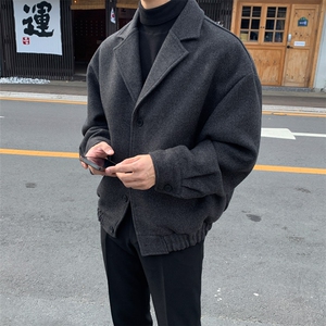 A430-DY30P95高品质秋冬韩版男短款毛呢大衣加厚加棉夹克棉衣外套图片