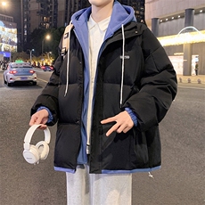 冬季宽松/假两件连帽休闲外套潮加厚棉衣XZ102B-1M6628-P110，男装棉衣，星座102B-1