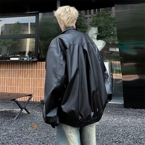 ~机车风皮衣夹克男女痞帅炸街百搭小众休闲棒球服外套~PY921图片