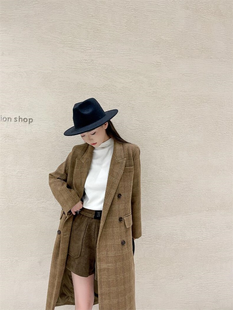 长款格纹毛呢大衣，其它，Balance Studio