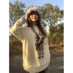 仿貂水貂绒毛衣女宽松慵懒秋冬加厚软糯针织套头外穿 MA370图片