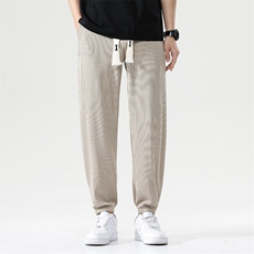 高品质抖音夏季男冰丝裤九分裤宽松运动束脚裤1212-K71-P35，男装休闲裤，星座1212