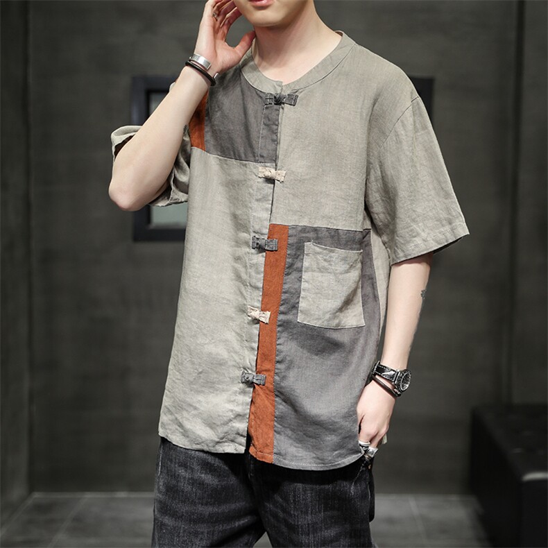风棉麻乞丐服T19-P60,男装T恤,星座816-2（原B366-1）