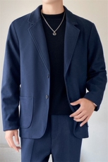 2026秋冬新款男士轻熟风休闲西服男单西潮牌港风韩版潮流毛呢，男装西服，星座505-2（原电商A260-1)