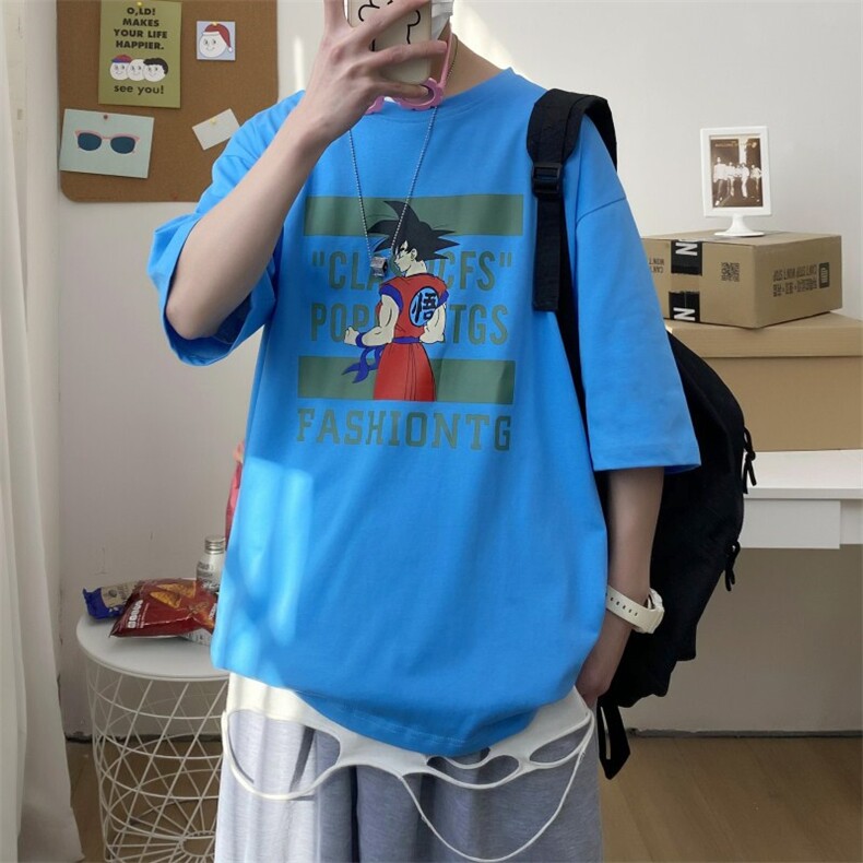 2025夏季卡通短袖t恤男潮流港风韩版t恤A210-A8327-P25,男装T恤,星座210-3