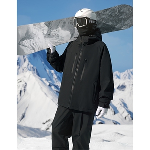 冬季单板双板防风防水拉链男加棉滑雪服套装M70+K1002J加绒-P215图片