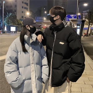 情侣装冬装 港风织带棉服 宽松棉衣休闲加厚外套男女 G1106 P118图片