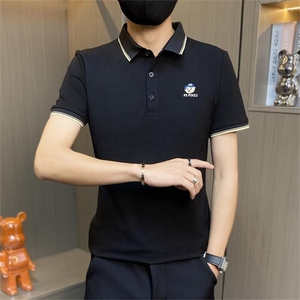 PL033-P40控65夏季Polo衫男士短袖T恤小熊刺绣翻领透气男潮t恤图片