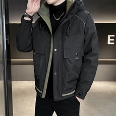 店主风2025年连帽重工机能潮流帅气保暖羽绒服男YR6032-P215，男装羽绒服，电商D240-242