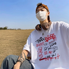 可设48小时发货支持抖音得物来样二开230克重磅美式短袖t恤MT331，男装T恤，电商A486