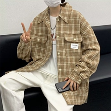 2022港风复古格子外套男高街ins潮牌宽松休闲夹克上衣W5177-P67，男装夹克，星座512-2