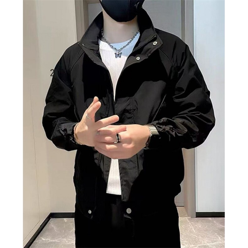 立领春装外套男士纯色工装2025春秋季新款潮流夹克男JG1592,男装夹克,星座1116A（原606A-3）