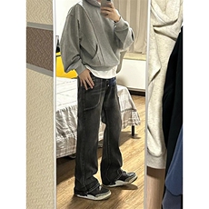B221美式ins高街暗黑小众铆钉个性拼接牛仔裤LK23141-P65控88，男装牛仔裤，电商B221