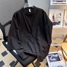 2025新中式七分袖棉麻衬衫短袖衬衣夏风汉服马褂现货T1851-P30，男装T恤，星座512-4