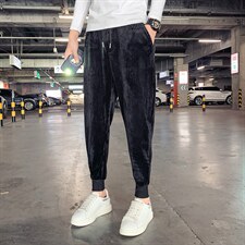 灯芯绒裤子男韩版潮流2025秋冬季网红同款纯色休闲裤潮流百搭裤子，男装休闲裤，电商A327