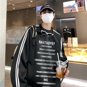 港风23新款秋季时尚百搭宽松字母印花潮流卫衣B6903P45控68图片