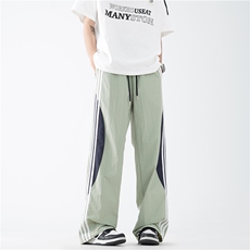 夏季新款速干三条杠撞色宽松直筒休闲裤B315-K24160-特p30控58，男装休闲裤，电商B315
