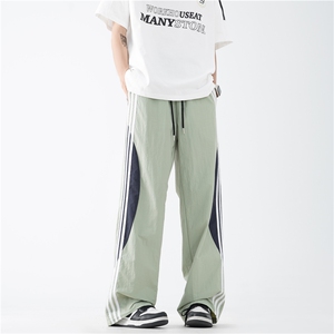 夏季新款速干三条杠撞色宽松直筒休闲裤B315-K24160-特p30控58图片