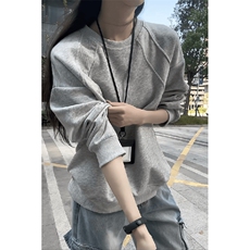 抖音得物高品质二开26春装美式高街重磅结构螺纹拼接圆领卫衣X095，男装卫衣，电商A486