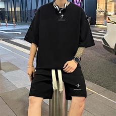 套装！华夫格套装短袖T恤短裤男TZ190-特P38，男装牛仔裤，电商B367