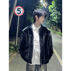 现货不缺货假两件皮衣夹克外套1209-1-JK17-P108（网图），男装夹克，星座1209-1