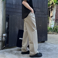 ！四季100棉%纯色四季款阔腿百搭垂感休闲裤子1229/p45，男装休闲裤，电商B381-2