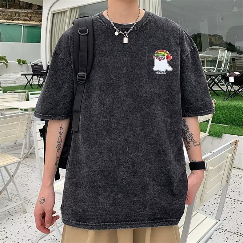 T恤标准ins青春流行文艺夏季圆领时尚潮牌潮五分袖男潮流,男装T恤,星座716-2