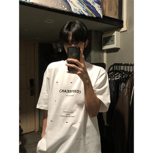 高街重磅短袖t恤男2025新款潮牌五分袖宽松体恤ins休闲小众半袖潮图片