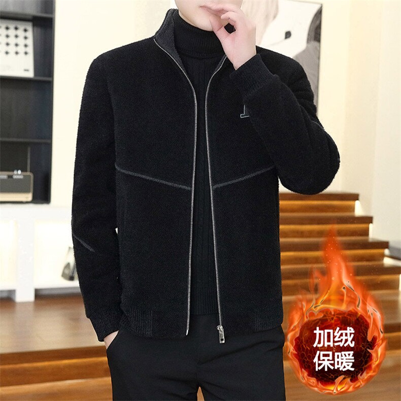 冬季新款金貂绒加绒加厚毛呢大衣夹克外套上衣男D31P31控238,男装毛呢大衣,电商B226-2（原B217-2）