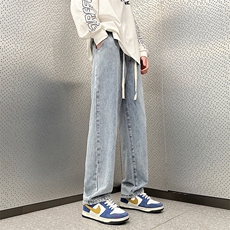2024直筒牛仔裤男潮牌复古宽松阔腿裤休闲长裤子1801特P40，男装牛仔裤，电商A178