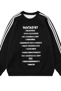 白底23新款秋季时尚百搭宽松字母印花潮流圆领卫衣F6903P45控68图片