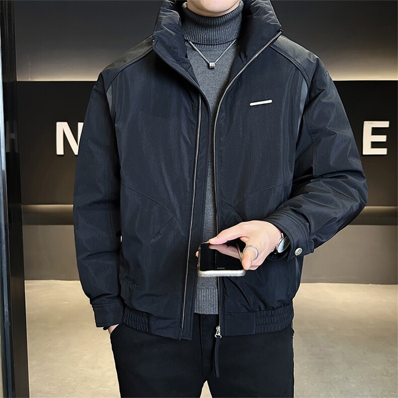 标50绒店主风2025新款男士拼接立领羽绒服外套B338-2516-P195,男装羽绒服,电商B338