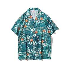 夏威夷风衬衫夏季薄款泰度假海边冰丝短袖花衬衫情侣碎花上衣男，男装衬衫，星座506