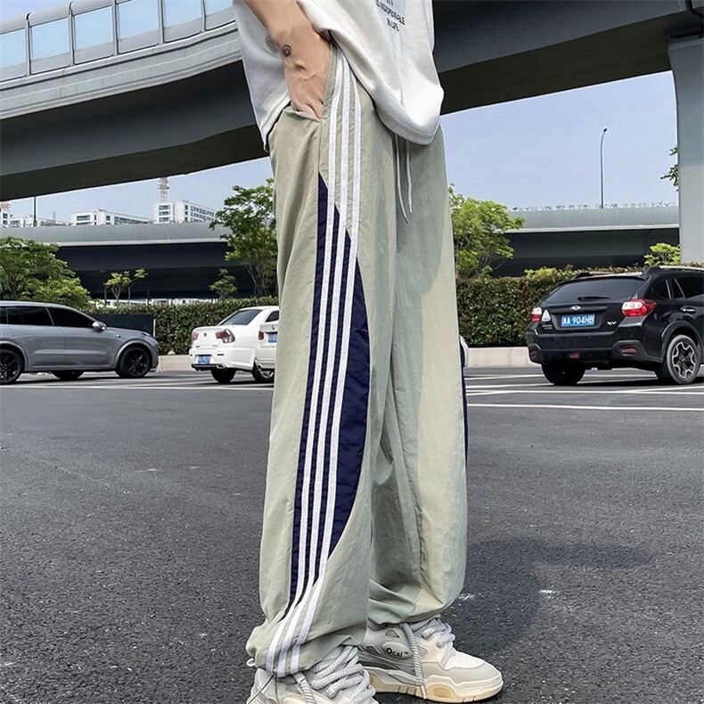 新款多巴胺速干休闲裤男士潮流宽松直筒运动裤,男装休闲裤,星座410-7