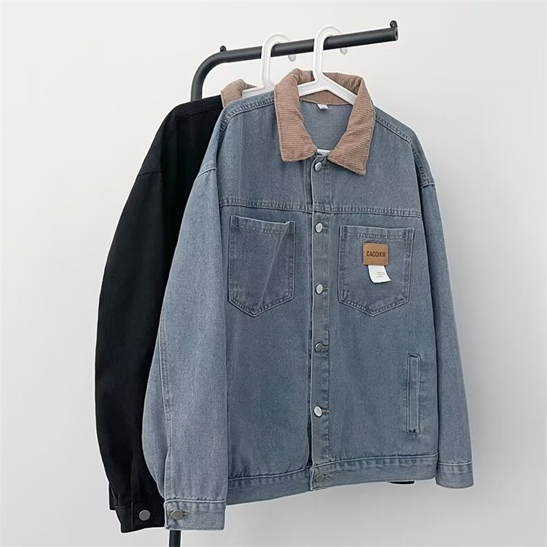 新款水洗牛仔外套男春季复古潮流休闲宽松男女工装夹克J8891-P60,男装夹克,星座1008