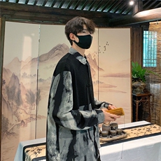 2025新中式长袖套装TZ88797P90衬衫CS88799P45控78裤子88798P45控，男装衬衫，星座227-7