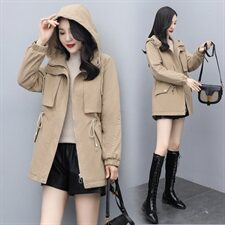 2021冬季新款时尚气质休闲腰部抽绳棉衣抽绳设计显瘦显身材派克服，女装派克服，涵亦佰惠