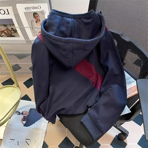 694-P54 美式重磅解构连帽卫衣秋冬潮牌设计拼接宽松高街开衫图片