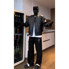 抖音得物高品质美式高街复古老钱风PU皮夹克外套男女短款机车皮衣，男装夹克，电商A486