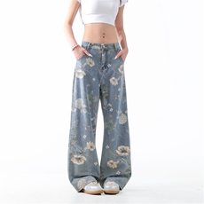 903-AK40-特P55【S-3XL】男女花灰牛仔裤！2，男装牛仔裤，星座903