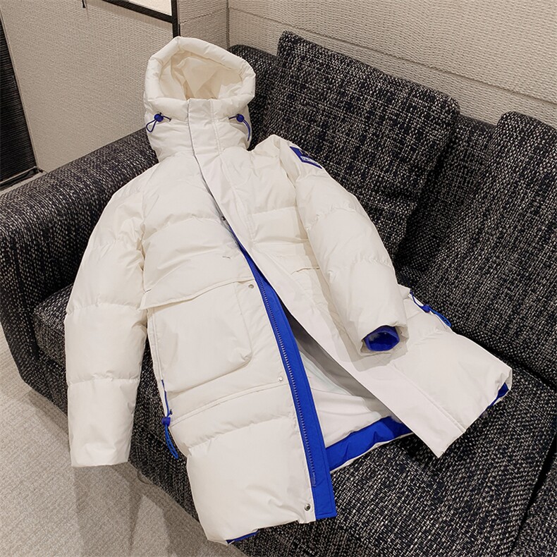 2026新款女学生情侣同款学院风羽绒服男中长款加厚过膝青年潮牌,女装羽绒服,钱塘6003（原4033）