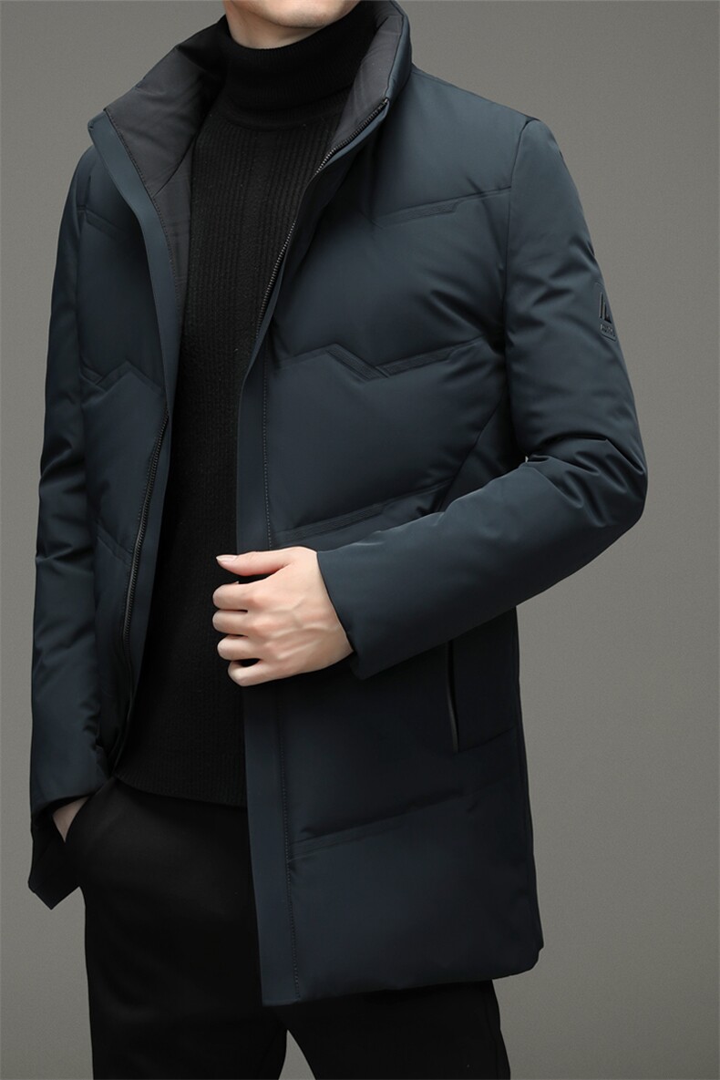 BF2910钱塘2020-2中年男士商务休闲简约中长款羽绒服外套P330,男装羽绒服,钱塘207-2