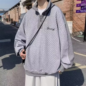 新款立领半拉链Polo衫男宽松美式高街外套潮牌WY679-P42图片