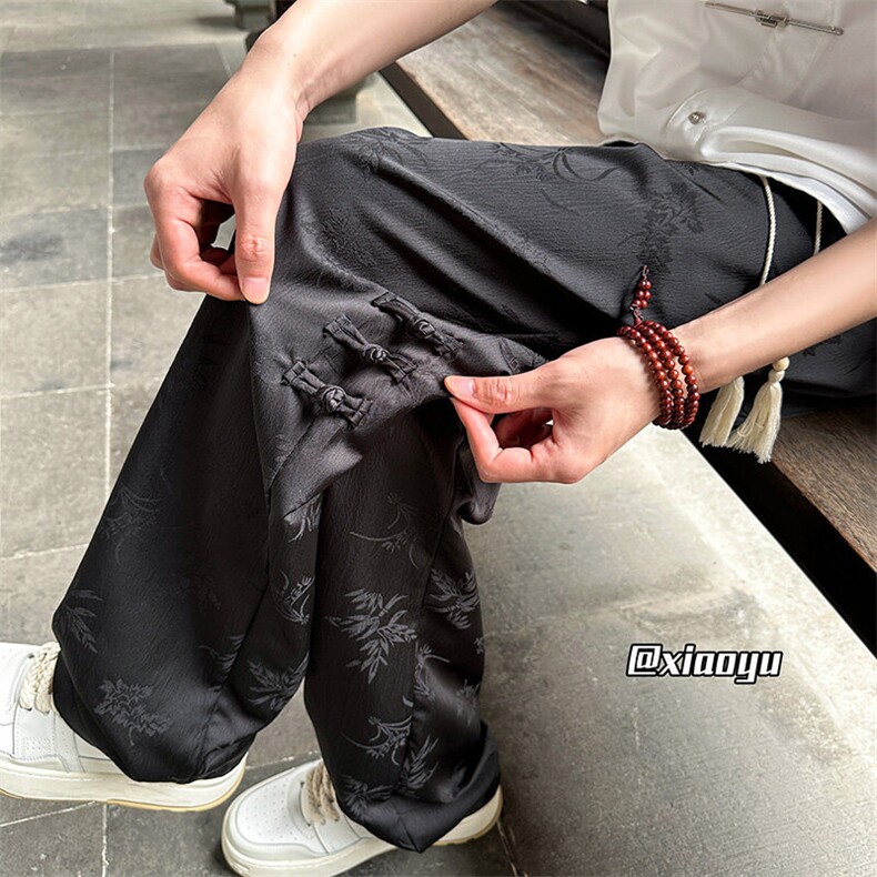 XZ616春夏季新款新中式风盘扣薄款垂感休闲裤TY2456P45控68,男装休闲裤,星座512A（原616）