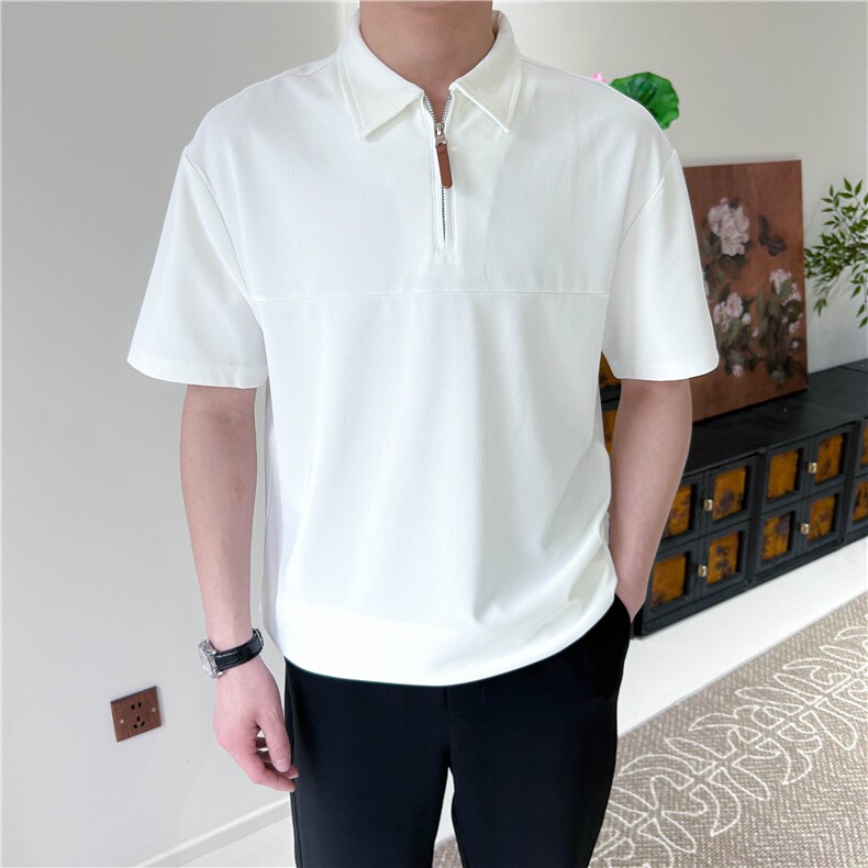 夏季宽松男翻领短袖T恤POLO衫纯色A110-P50，男装T恤，星座1012-1