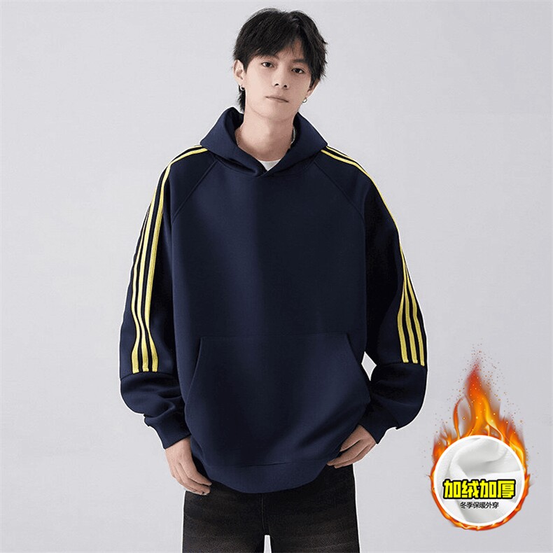 480G重磅加绒硬挺boxy男女秋冬季美式高街结构宽松织带卫衣厚外套，女装短外套，电商A486